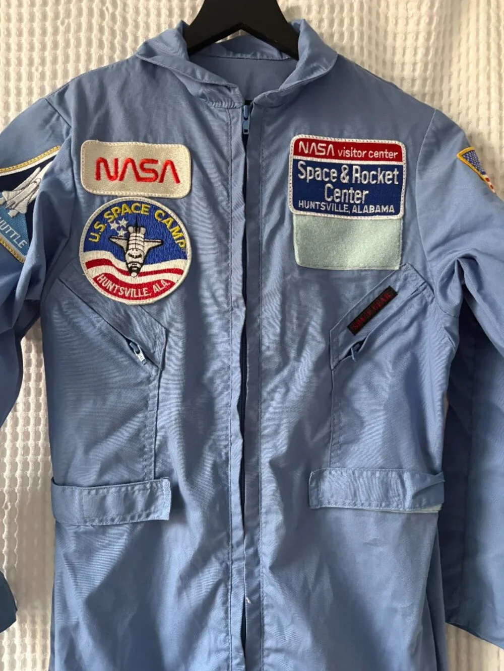 Vintage NASA Space Camp Huntsville, AL blue flight suit patches cosplay youth 18
